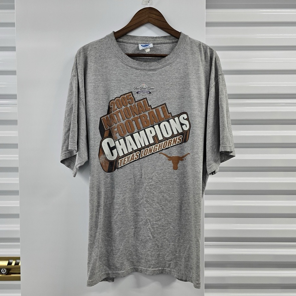 Vintage 2005 Texas Longhorns National Champions Rose Bowl T Shirt XL NCAA